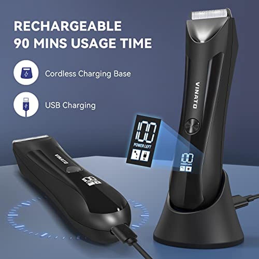 Trimmer Hair: VINATO Electric Body Hair Trimmer Manscape – Close-up Detail