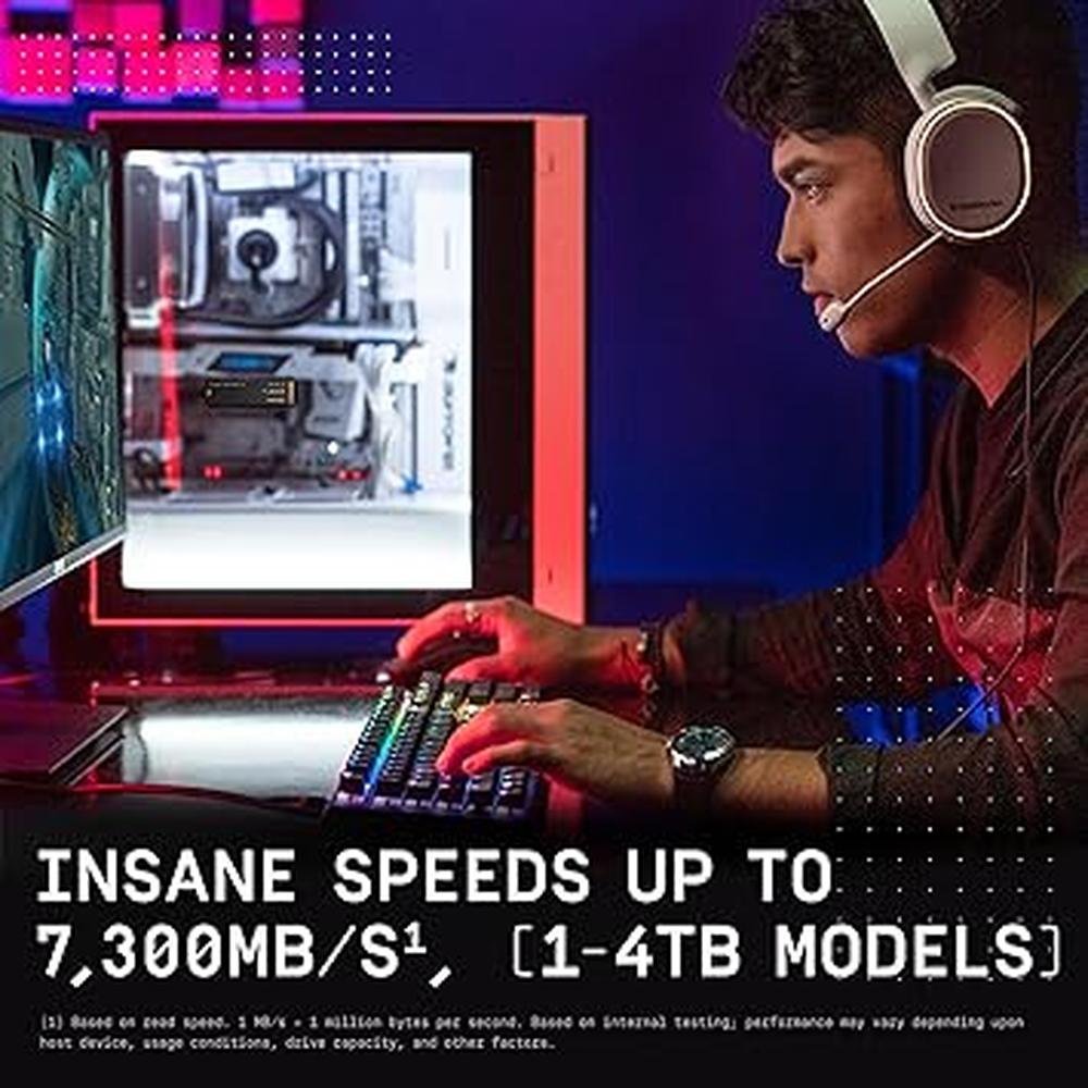 Gaming Black: WD Black SN850X 4TB NVMe Internal Gaming SSD – Side View