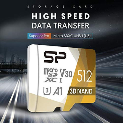 Silicon Power 512GB Micro SD Card – Close-up Detail