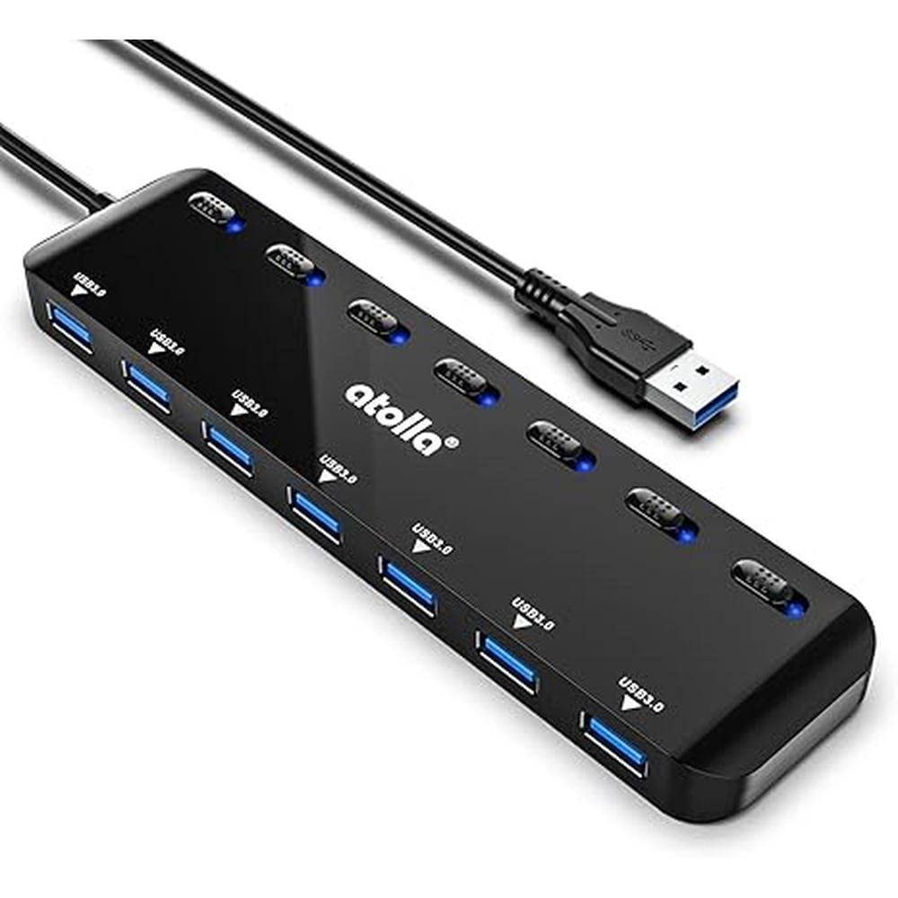 Hub Atolla: Atolla 7-Port USB 3.0 Hub Splitter – Front View