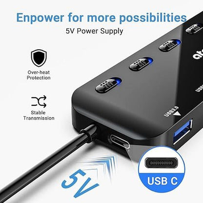 Hub Atolla: Atolla 7-Port USB 3.0 Hub Splitter – In Use