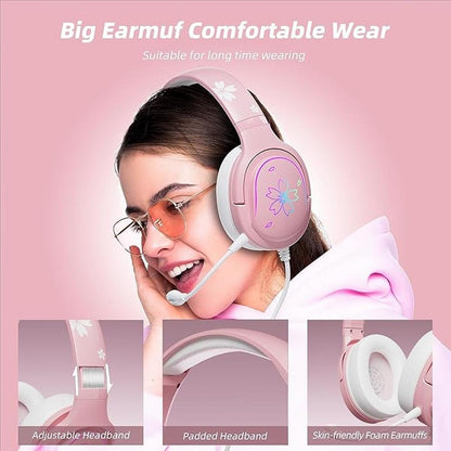 Mytrix Cherry Blossoms Wired Gaming Headset – In Use