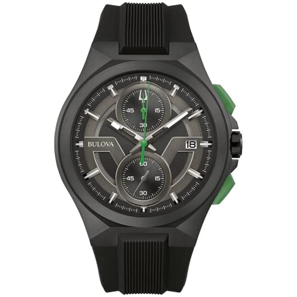 High-End Black Strap Quartz Watch – Front View