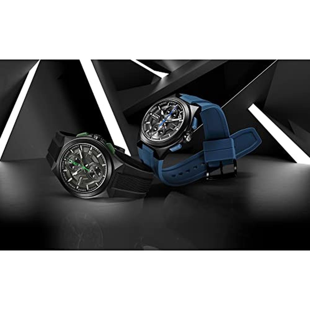 High-End Black Strap Quartz Watch – Side View