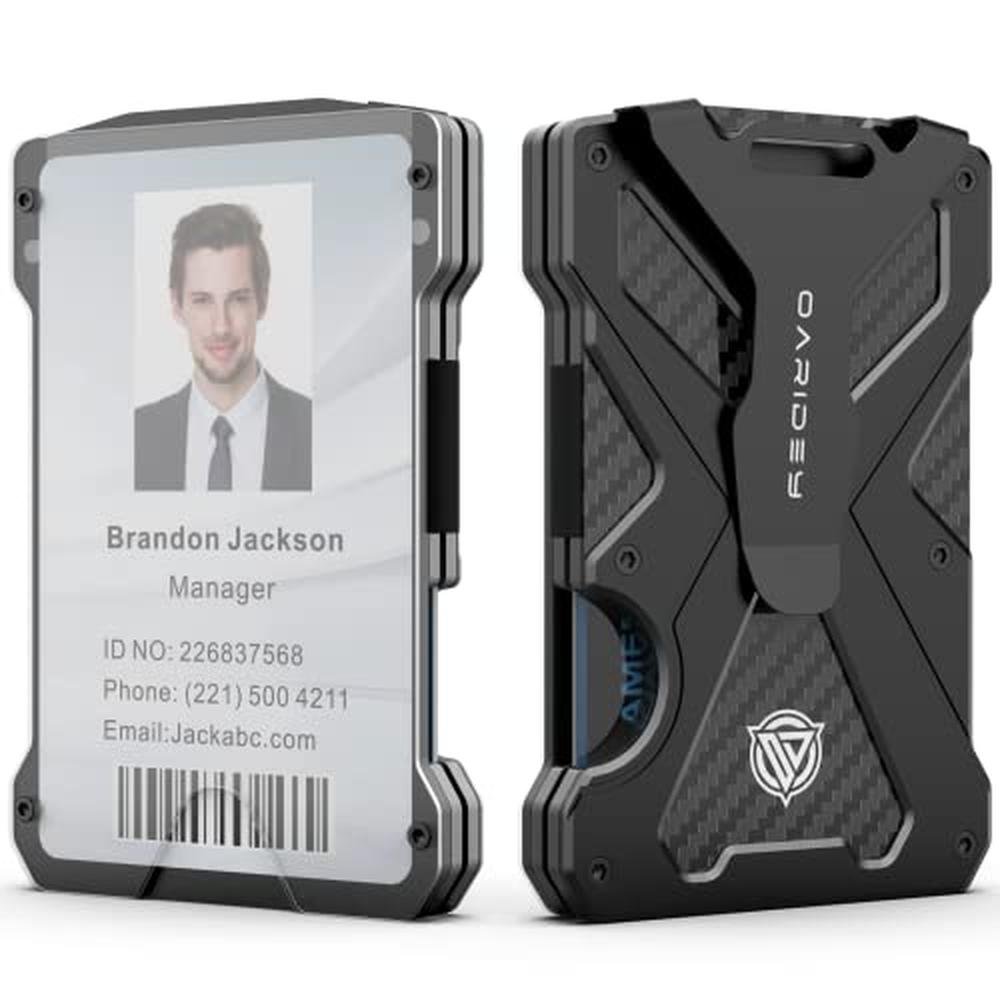 Oaridey Men's Ultra-Thin Aluminum Wallet with RFID Blocking – Front View
