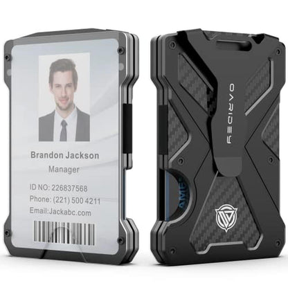 Oaridey Men's Ultra-Thin Aluminum Wallet with RFID Blocking – Front View