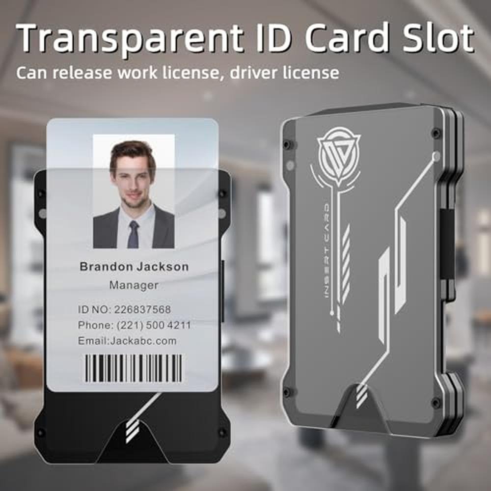 Oaridey Men's Ultra-Thin Aluminum Wallet with RFID Blocking – Side View