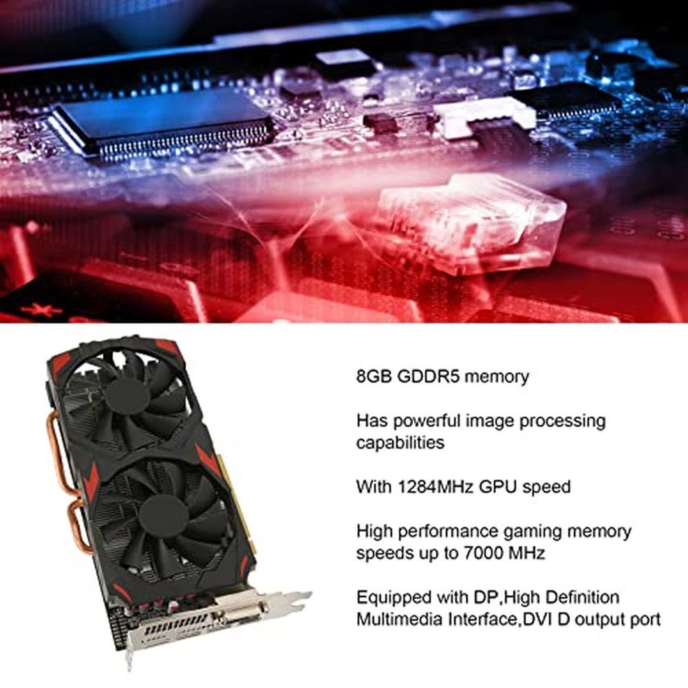 Graphics Card: VBESTLIFE RX 580 8GB GDDR5 256Bit – Side View