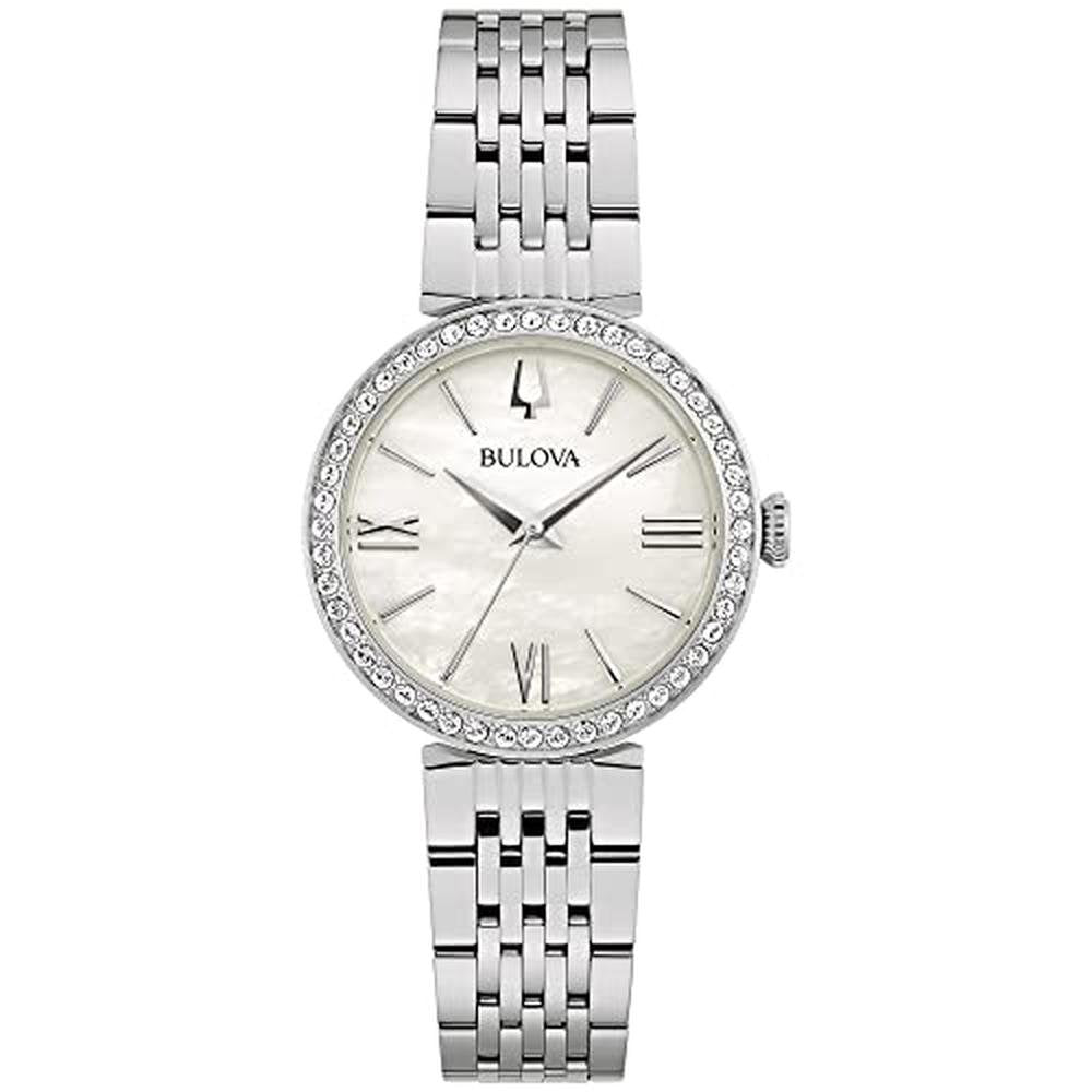 Bulova Ladies Classic Stainless Steel 3-Hand Quartz Watch – Front View