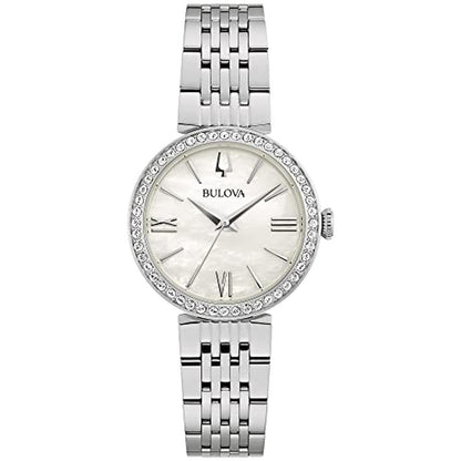 Bulova Ladies Classic Stainless Steel 3-Hand Quartz Watch – Front View