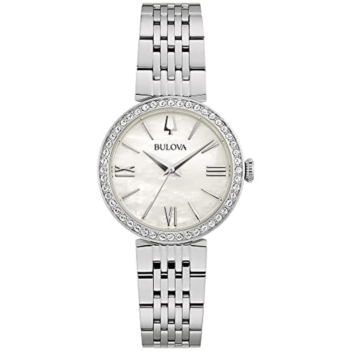 Bulova Ladies Classic Stainless Steel 3-Hand Quartz Watch – Front View