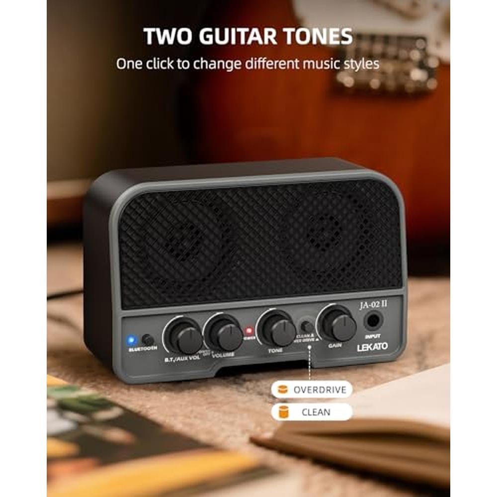 Guitar Amp: LEKATO Mini Rechargeable Electric Guitar – Side View