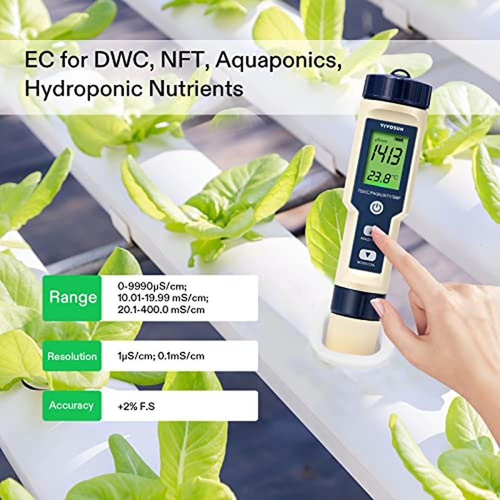 Premium Digital PH Meters: VIVOSUN 5-in-1 PH Meter with – In Use