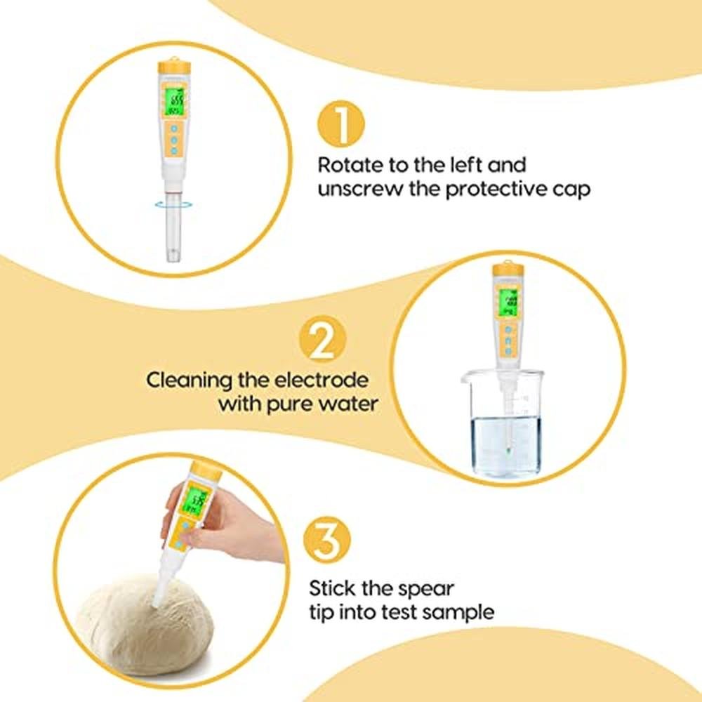 Digital pH Meters for Food and Soil – Side View