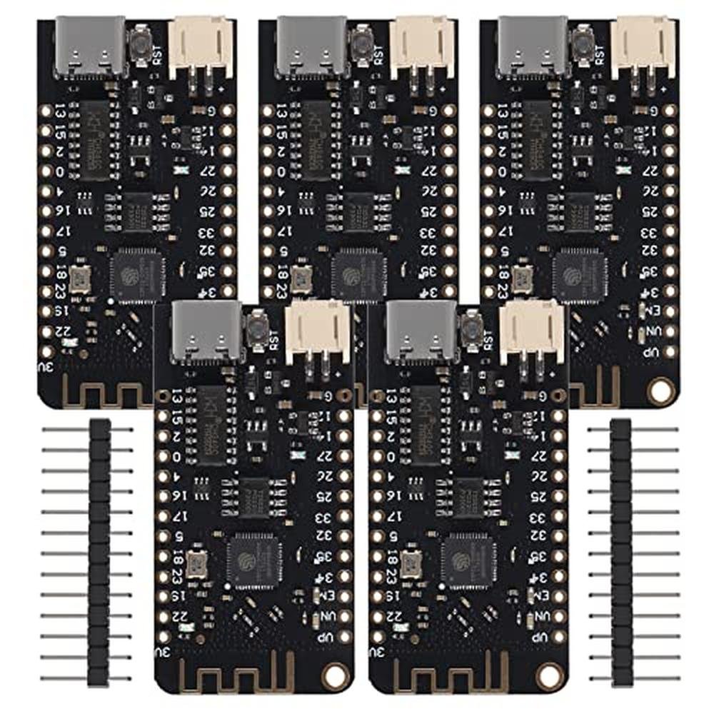 ESP32: AITRIP 5PCS ESP32 Lite V1.0.0 WiFi Bluetooth – Front View