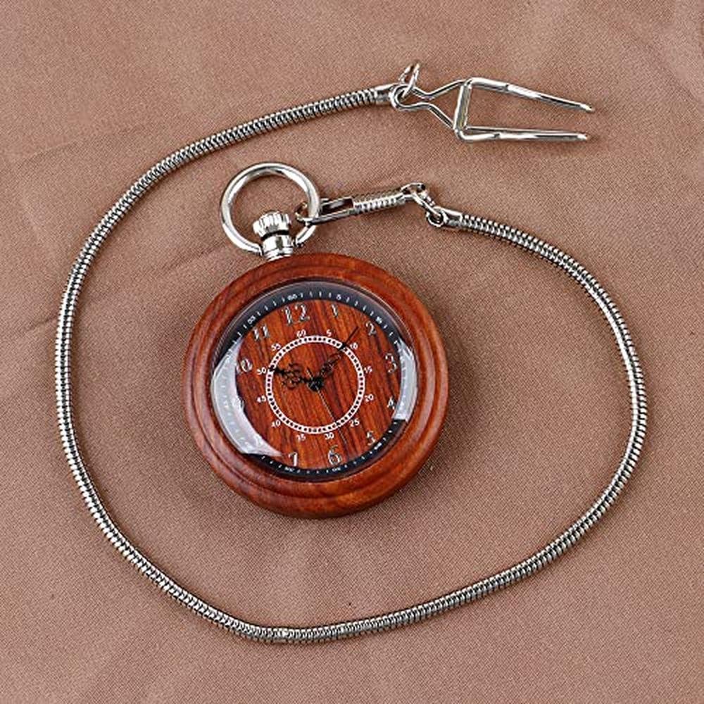 Wooden Pocket Watch: Tiong Men's Analog Quartz Watch with – Close-up Detail