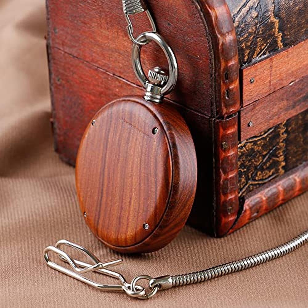 Wooden Pocket Watch: Tiong Men's Analog Quartz Watch with – Packaging