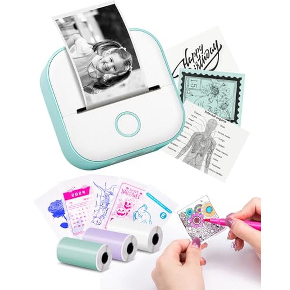 Sticker Printer: Memoking T02 Mini Printer Portable Thermal – Front View