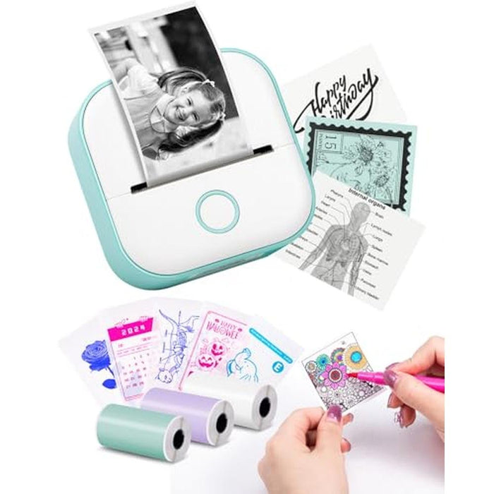 Sticker Printer: Memoking T02 Mini Printer Portable Thermal – Front View