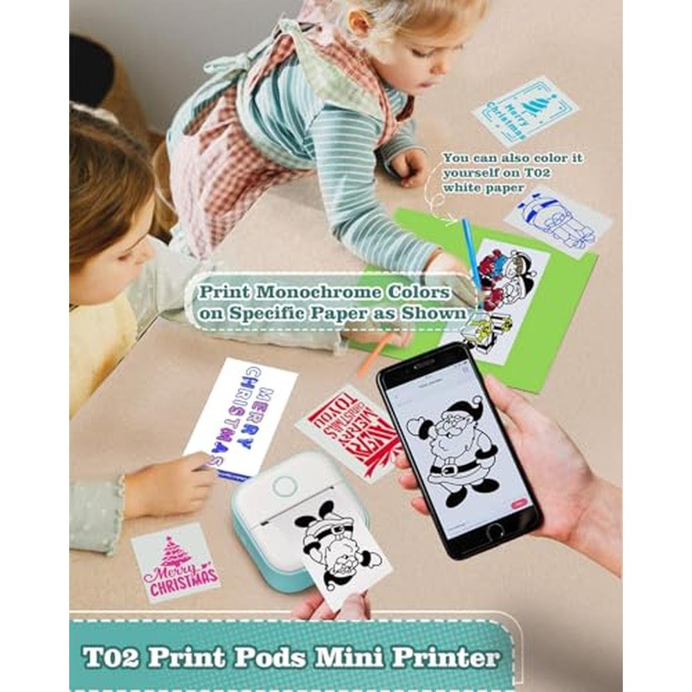 Sticker Printer: Memoking T02 Mini Printer Portable Thermal – Side View