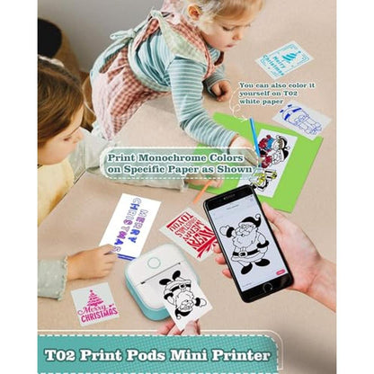 Sticker Printer: Memoking T02 Mini Printer Portable Thermal – Side View