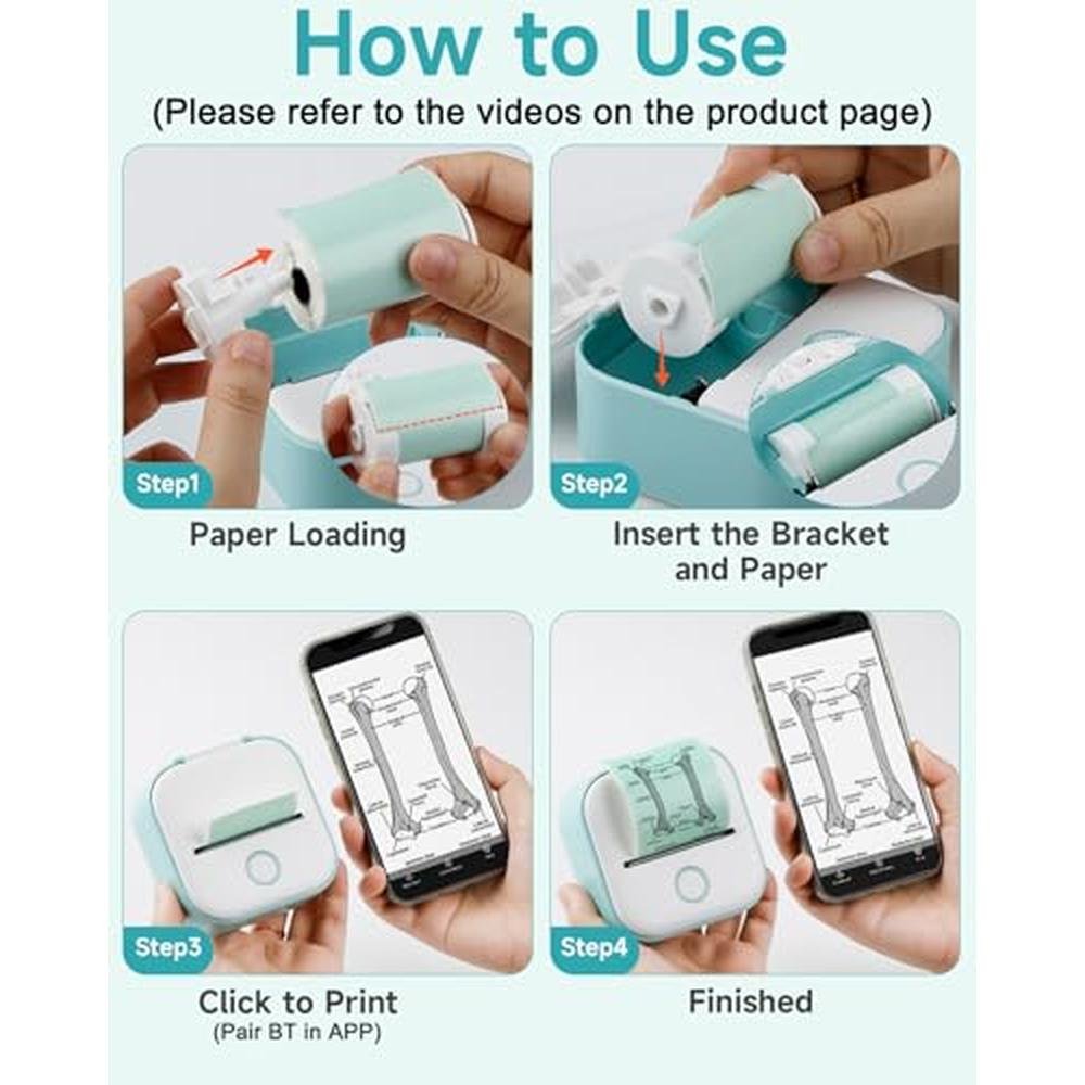 Sticker Printer: Memoking T02 Mini Printer Portable Thermal – In Use