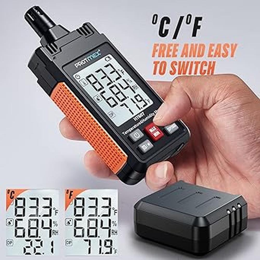 Humidity HT607: Protmex HT607 High-Precision Digital – Side View