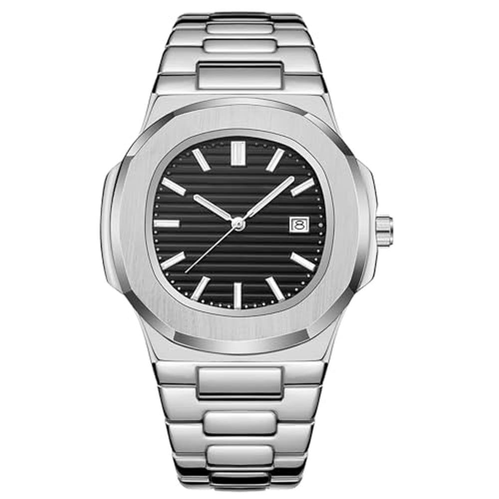 Watches Men: BARAMON Nautilus Stainless Steel Quartz – Front View