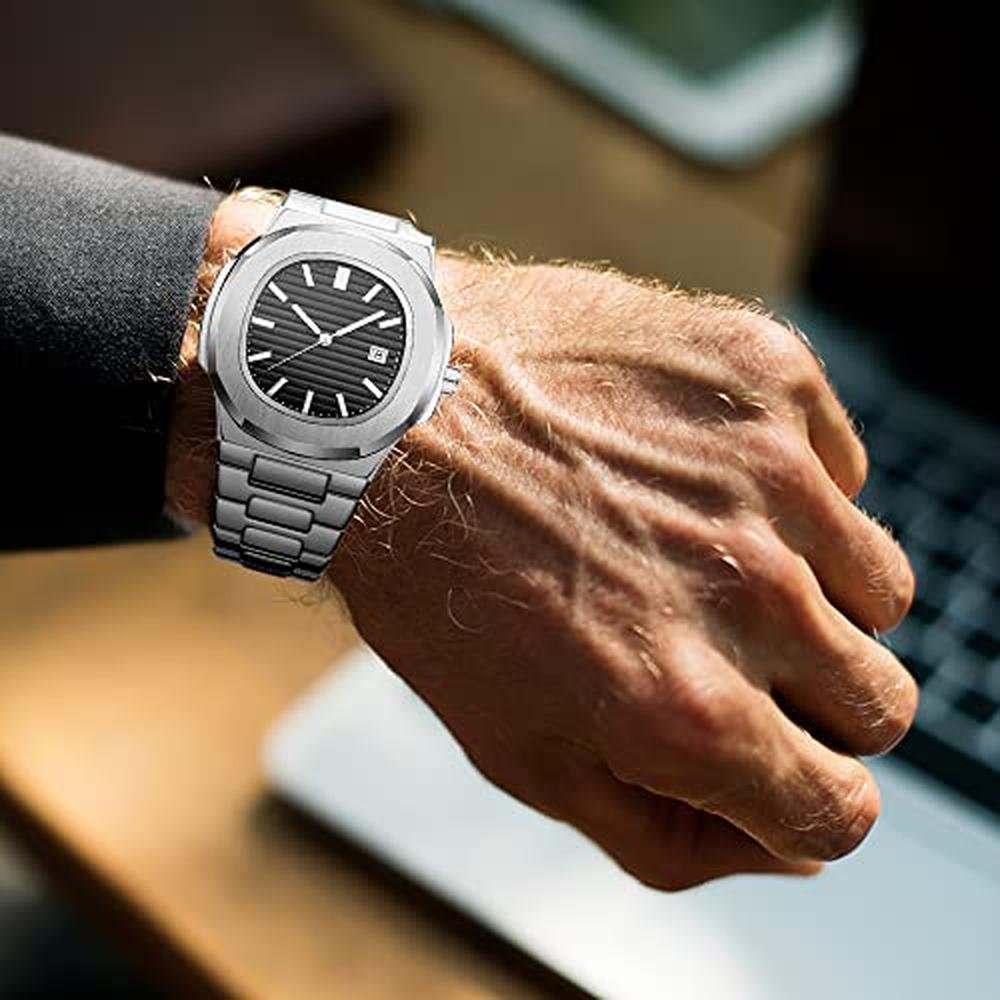 Watches Men: BARAMON Nautilus Stainless Steel Quartz – Packaging