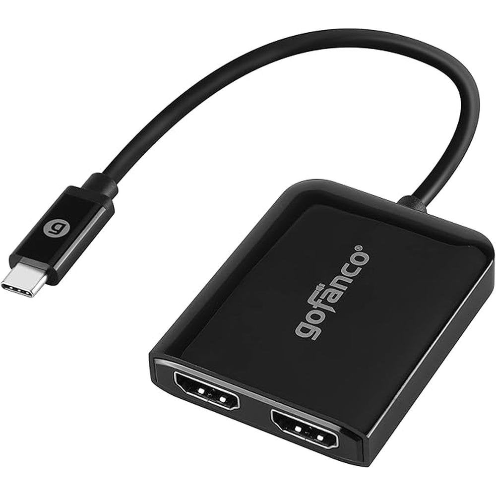 gofanco 4K 60Hz USB-C MST Hub with 2 HDMI Displays USBC to – Front View