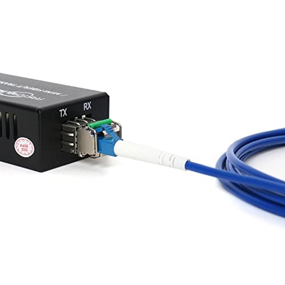Gigabit Fiber to Ethernet Media Converter Kit – In Use