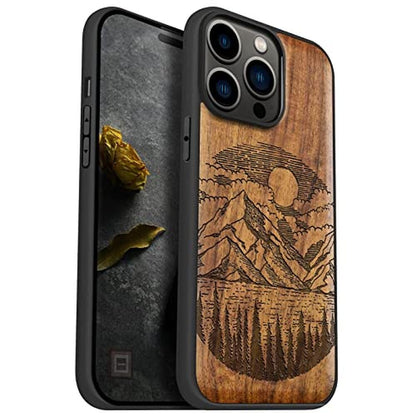 Carveit Magnetic Wood Case for iPhone 14 Pro Max – Front View