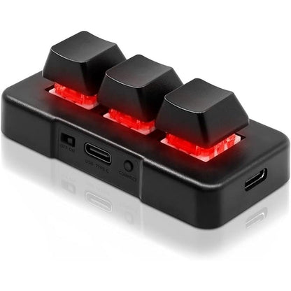Keypad Gaming: 3-Key Mini Keypad Wireless USB 2-in-1 – Front View