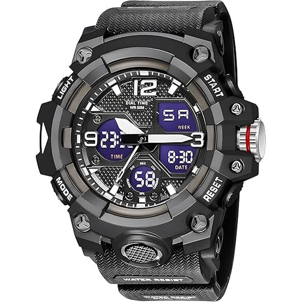 Gosasa Men's Large Face Outdoor Sports Watches Military – Front View