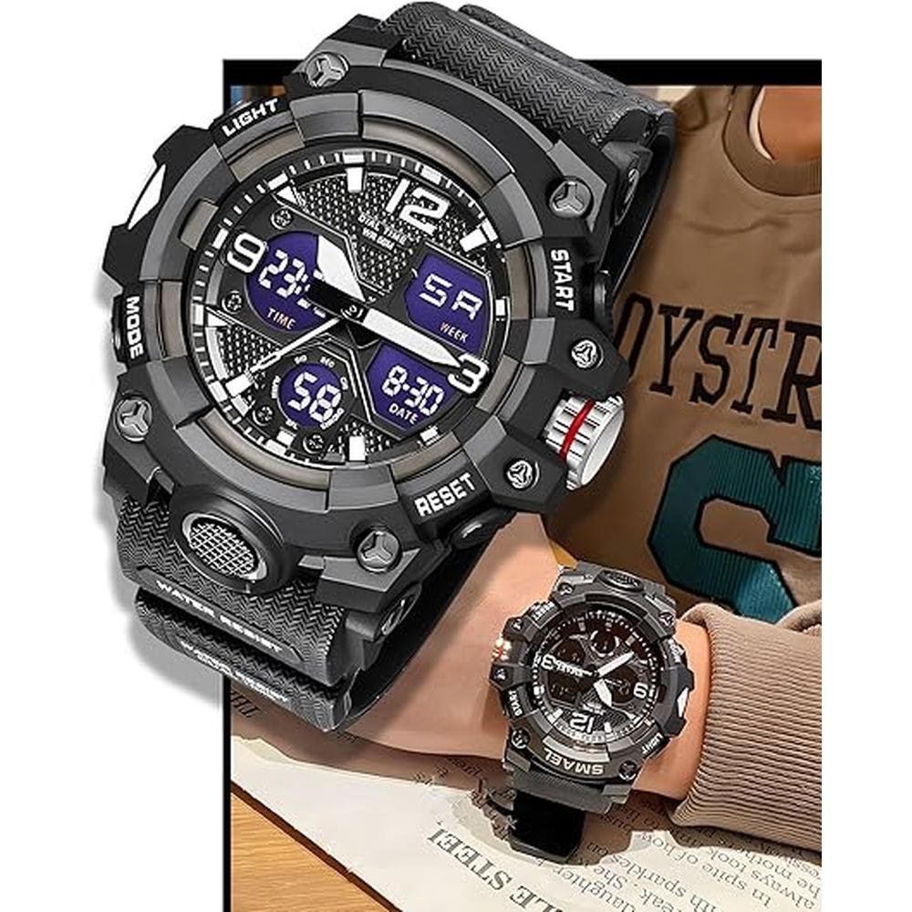 Gosasa Men's Large Face Outdoor Sports Watches Military – Side View
