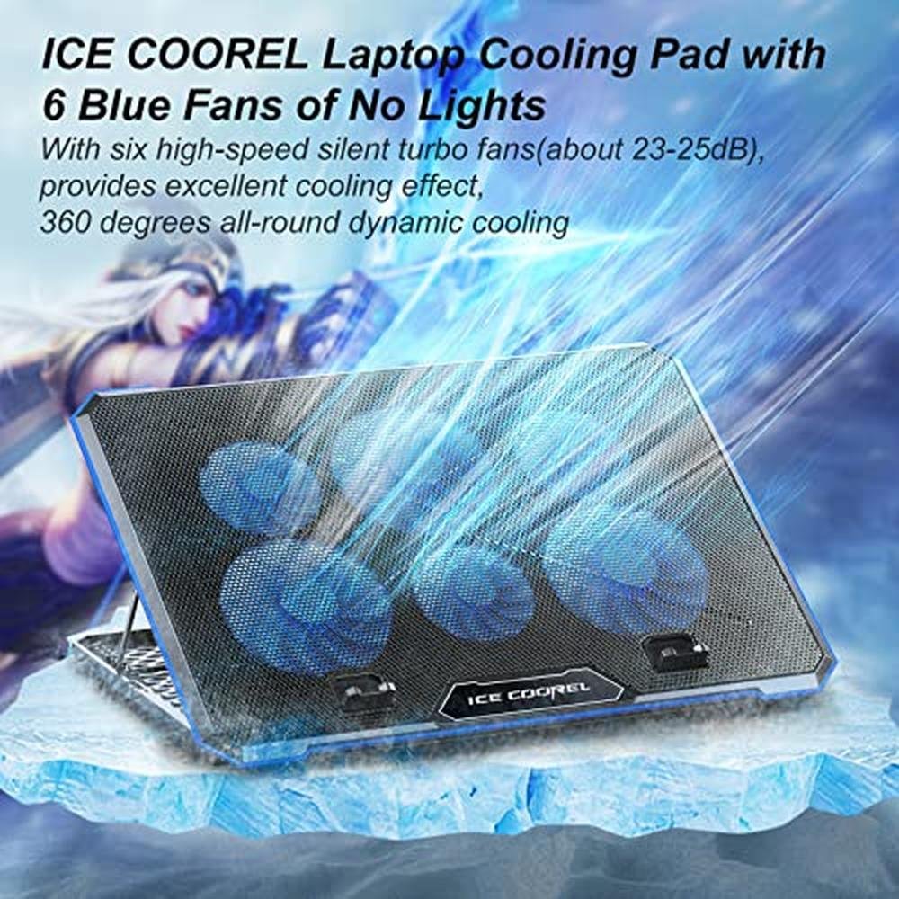Laptop Cooling: ICE COOREL Laptop Cooling Pad with 6 – Side View