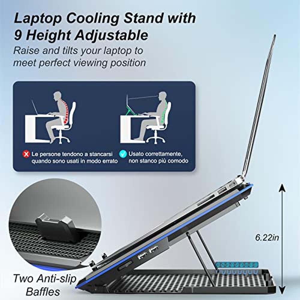 Laptop Cooling: ICE COOREL Laptop Cooling Pad with 6 – Close-up Detail