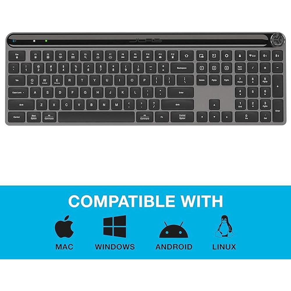 Jlab Epic Wireless Keyboard: 108 Keys – Side View