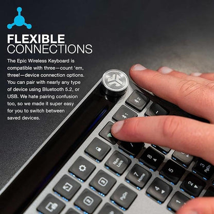 Jlab Epic Wireless Keyboard: 108 Keys – Close-up Detail