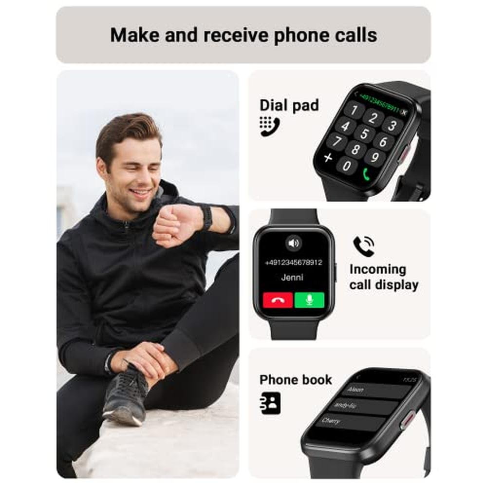 Smart Watch for Men: Tensky 208BT 1.8'' Touch Screen – Side View