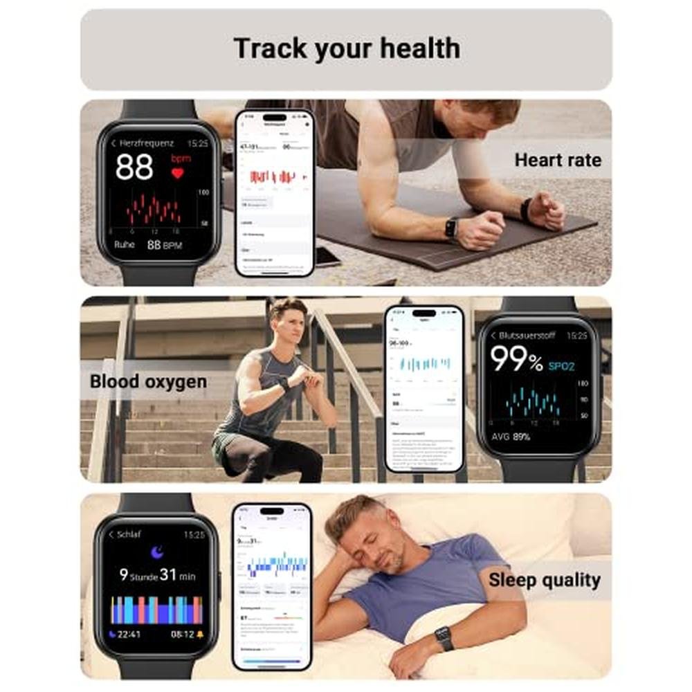 Smart Watch for Men: Tensky 208BT 1.8'' Touch Screen – In Use