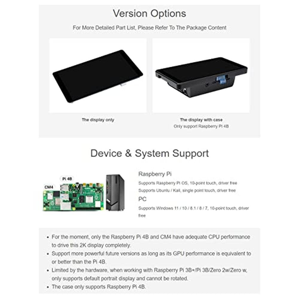 Waveshare Zero: Premium 5.5 Inch 2K Capacitive Touch LCD – Close-up Detail
