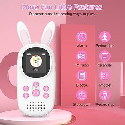 MP3 Player: Cute Bunny Kids Music MP3 Player with Bluetooth – Close-up Detail