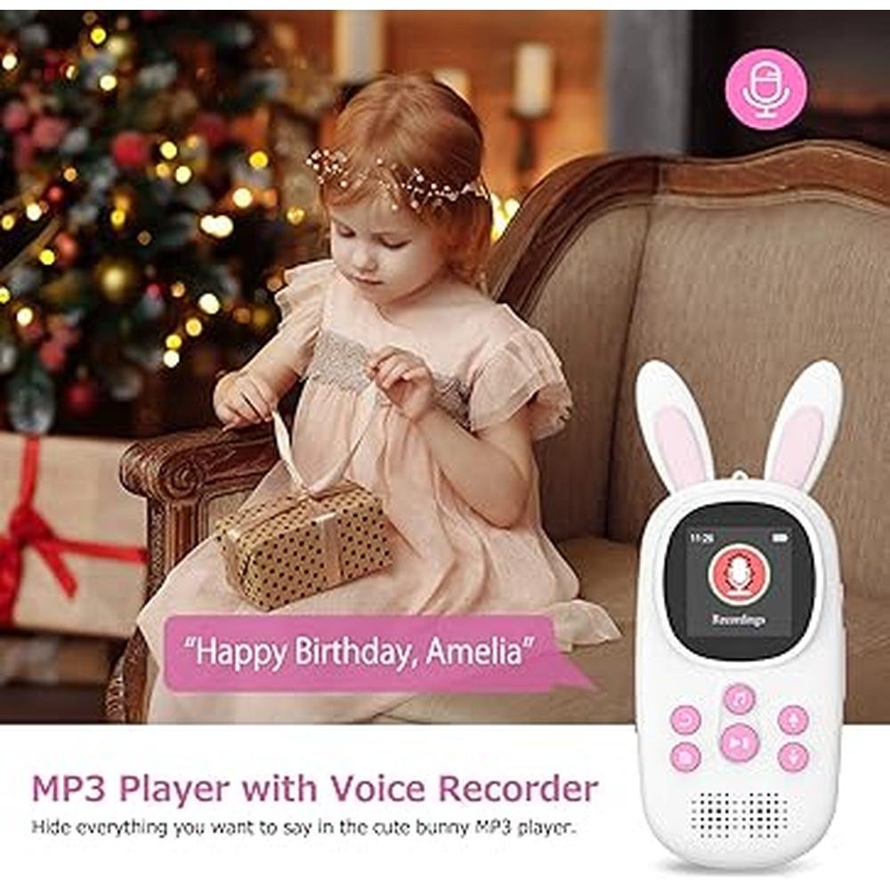 MP3 Player: Cute Bunny Kids Music MP3 Player with Bluetooth – In Use