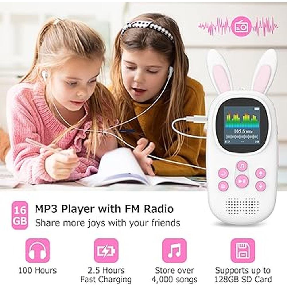 MP3 Player: Cute Bunny Kids Music MP3 Player with Bluetooth – Packaging