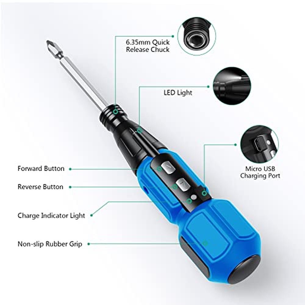 Electric Screwdriver: ORIA Cordless 12-in-1 Power Repair – Side View