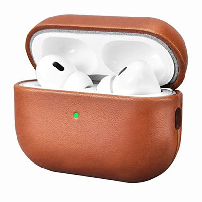 Leather Case: Icarer Family Leather Case for AirPods Pro 2 – Front View