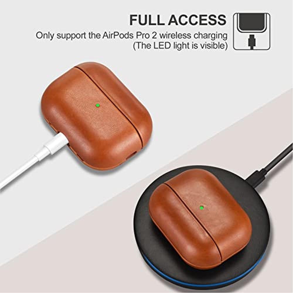 Leather Case: Icarer Family Leather Case for AirPods Pro 2 – In Use