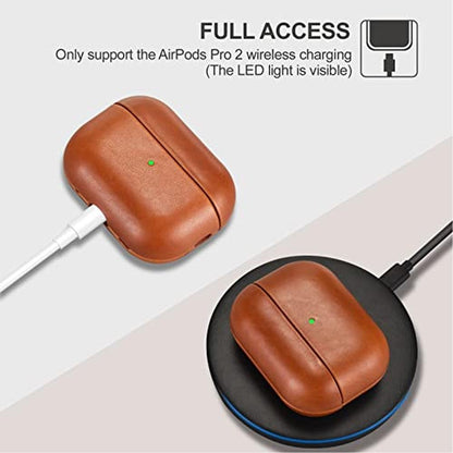 Leather Case: Icarer Family Leather Case for AirPods Pro 2 – In Use