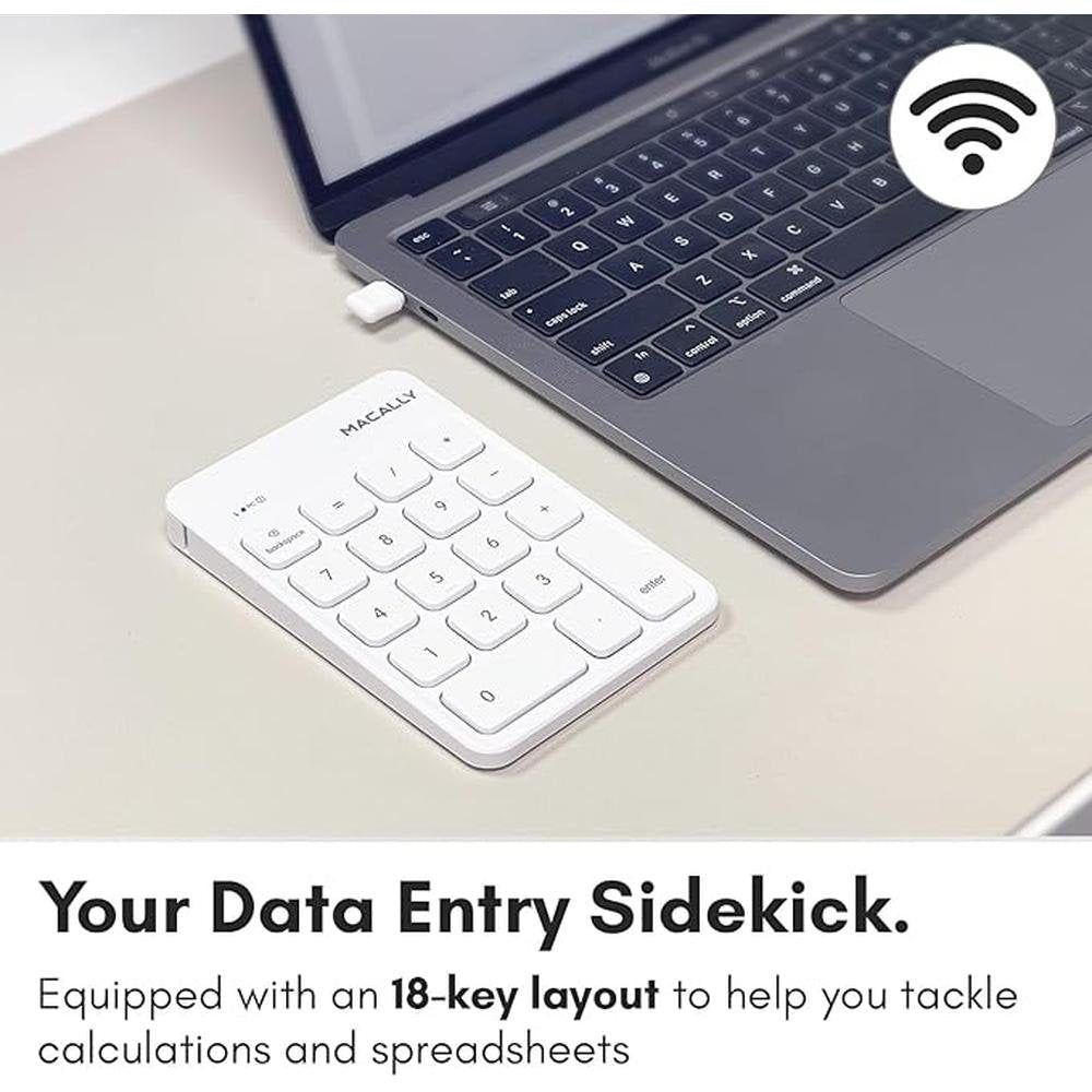 Macally Wireless Number Pad: Macally Numeric Keypad for Mac – Side View